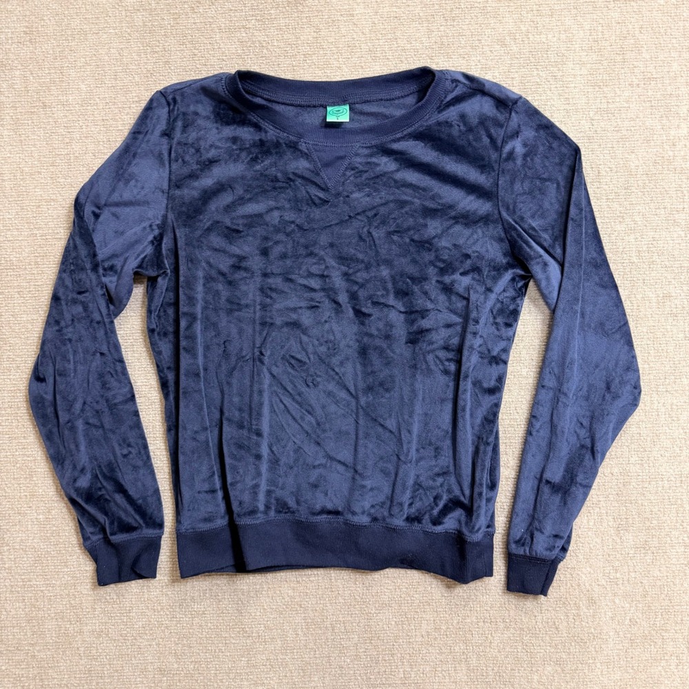 Honeydew Intimates Navy Blue Velour Loungewear Sweatshirt Crew Neck Small